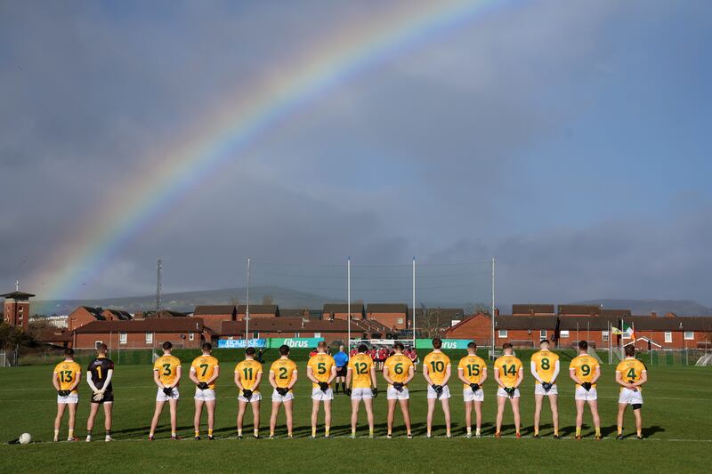 Antrim V Down at Corrigan Park. PICTURE: MAL MCCANN