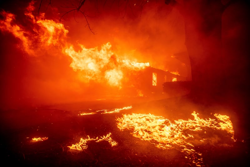 Evacuations have been carried out as the fire spreads (AP)