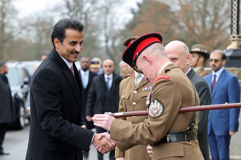 The Emir visited Sandhurst, which he attended as an officer cadet in the 1990s, before his meeting in Downing Street