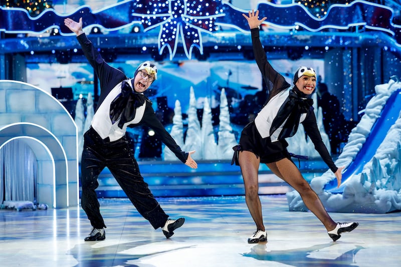 Strictly Come Dancing Christmas Special Josh Widdicombe and Karen Hauer. Credit: BBC Public Service/Guy Levy