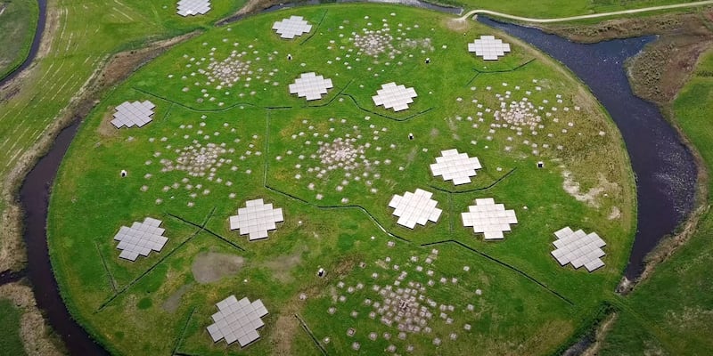 The LOFAR (LOw Frequency ARray) radio telescope antenna network in the Netherlands (Astron)