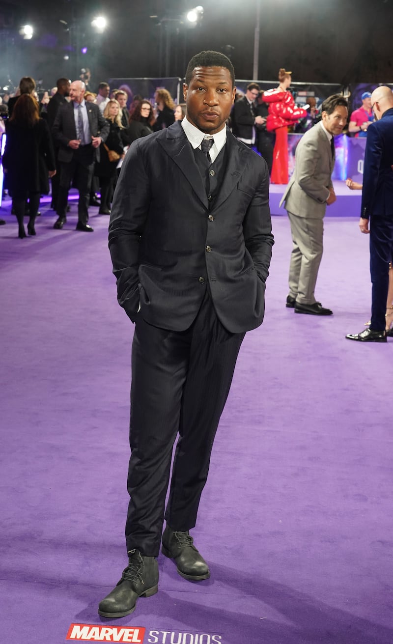 Jonathan Majors attending the gala screening of Ant-Man and the Wasp: Quantumania, at the BFI Imax Waterloo, in London