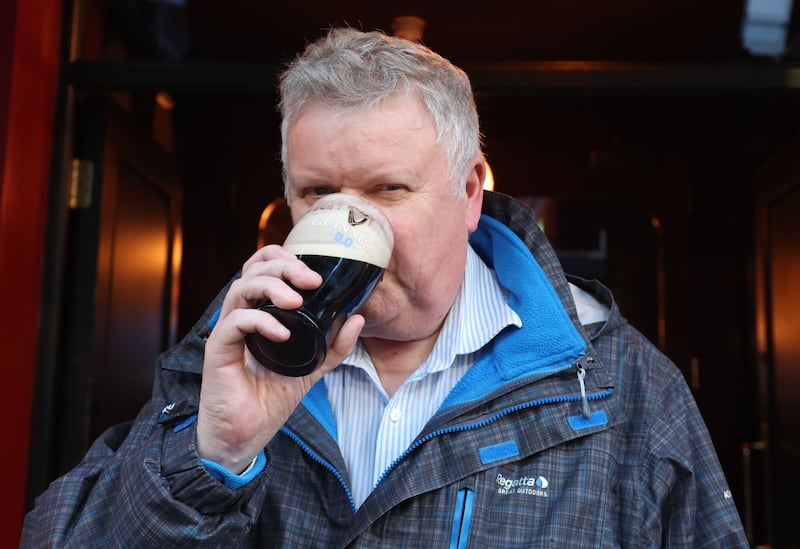 Irish News Business Editor Gary McDonald drink a Guinness Zero during Dry January.
PICTURE COLM LENAGHAN