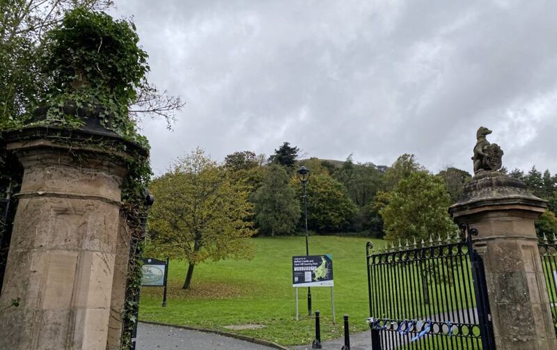 Jake complained and got it trimmed &ndash; but ivy still obscures the sculptures atop one of the posts 