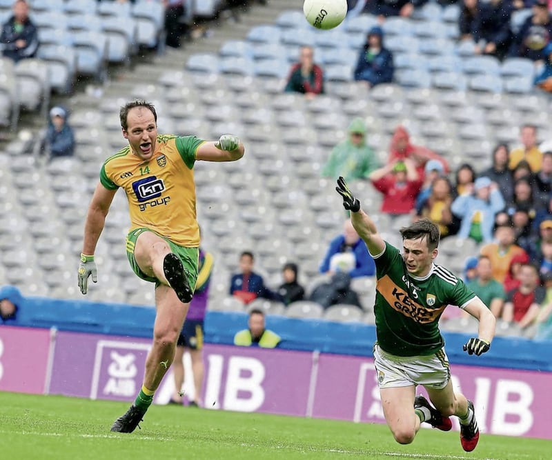 Kerry&#39;s Paul Murphy and Donegal&#39;s Michael Murphy in action during the 2019 All-Ireland Senior Championship at Croke Park in Dublin on Sunday July 21 2019. Picture by Philip Walsh. 