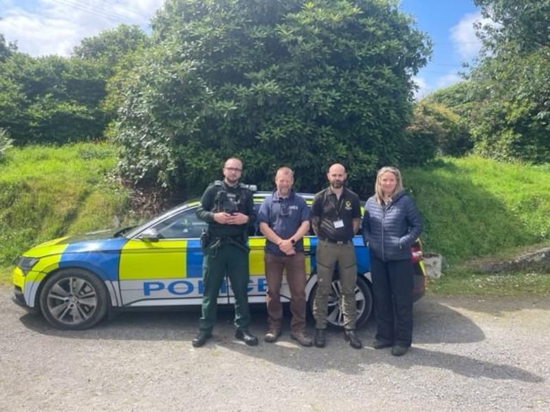 Constable Nelson, of the local policing partnership, John Lees, NIEA, James Leonard, NWCU, and Emma Meredith, PSNI