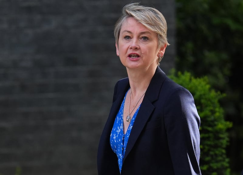 Home Secretary Yvette Cooper arrives at Downing Street in central London