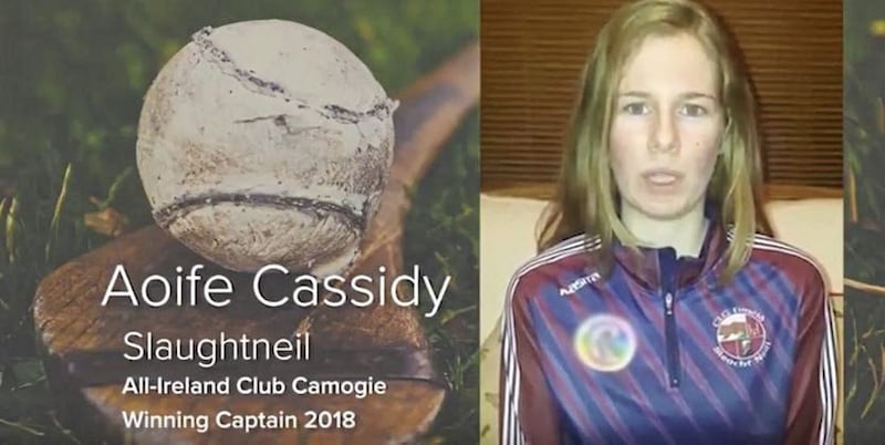Derry camogie star Aoife Cassidy features on the video 