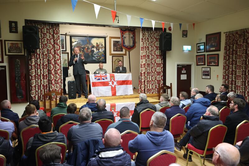 Around 120 people attended a meeting in protest at the DUP’s deal with the Government in Co Tyrone on Thursday