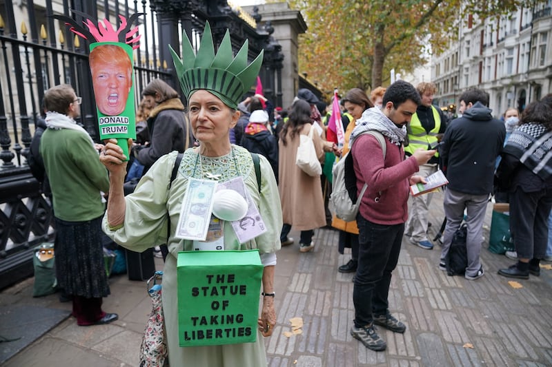 Protesters marched from the British Museum to Downing Street