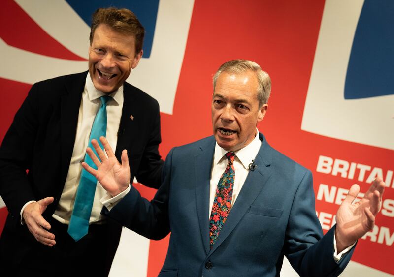 Chairman of Reform UK Richard Tice and leader Nigel Farage
