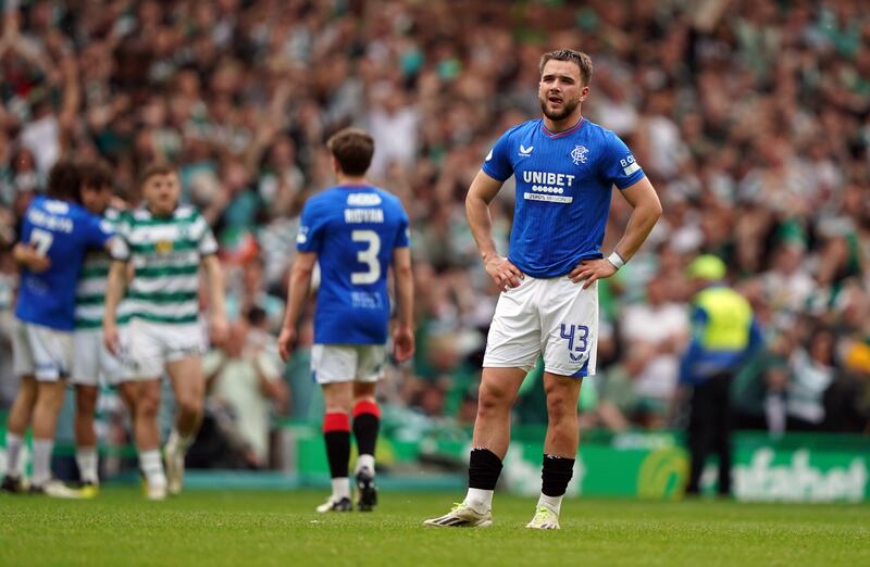 Nicolas Raskin stands dejected following Rangers’ costly defeat at Celtic