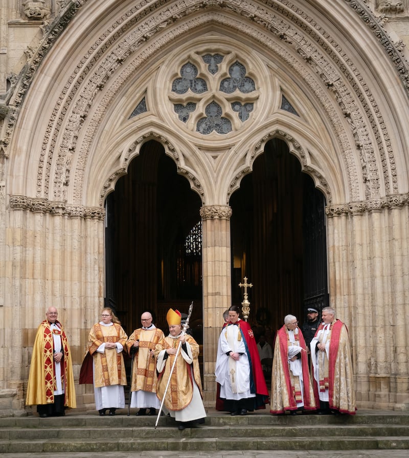 The Archbishop of York Stephen Cottrell outside York Minster on Wednesday