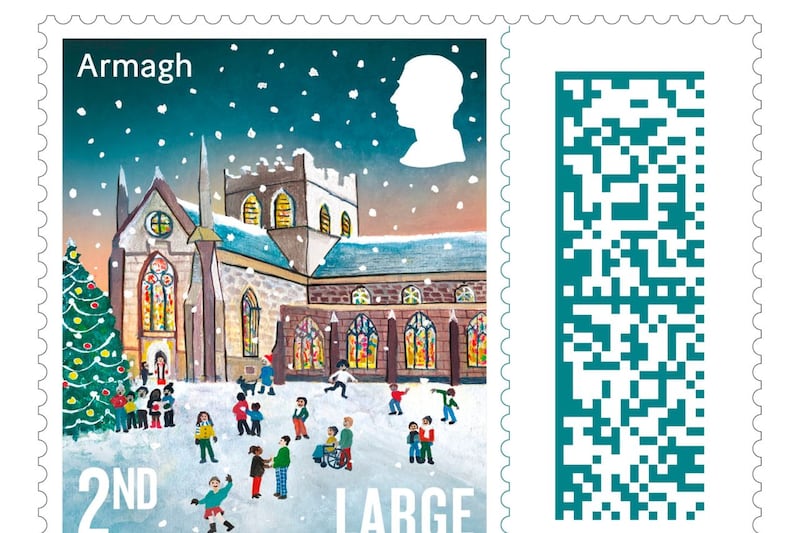 The cathedral in Armagh is one of five to be featured in this year’s festive collection. PICTURE: ROYAL MAIL