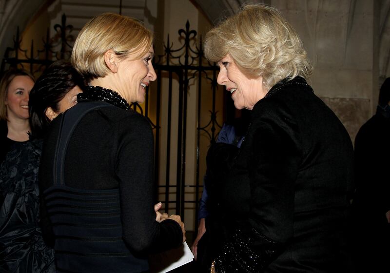 Camilla with designer Anna Valentine