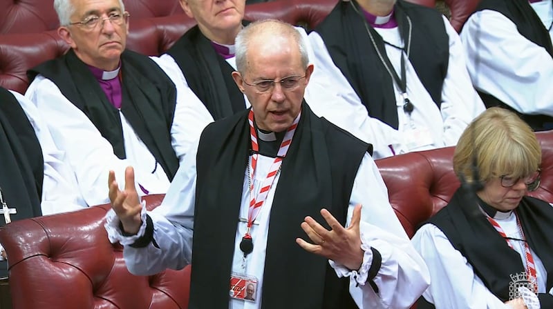 Archbishop of Canterbury Justin Welby delivering his final speech in the House of Lords