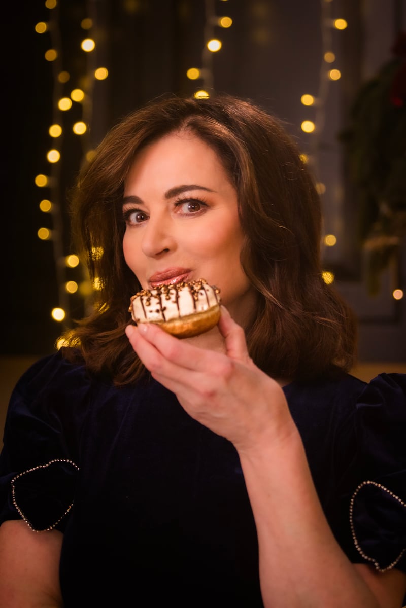 A scene from the Greggs Christmas ad featuring Nigella Lawson.