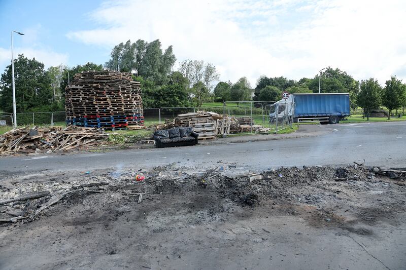 Bonfire site used by fly tippers