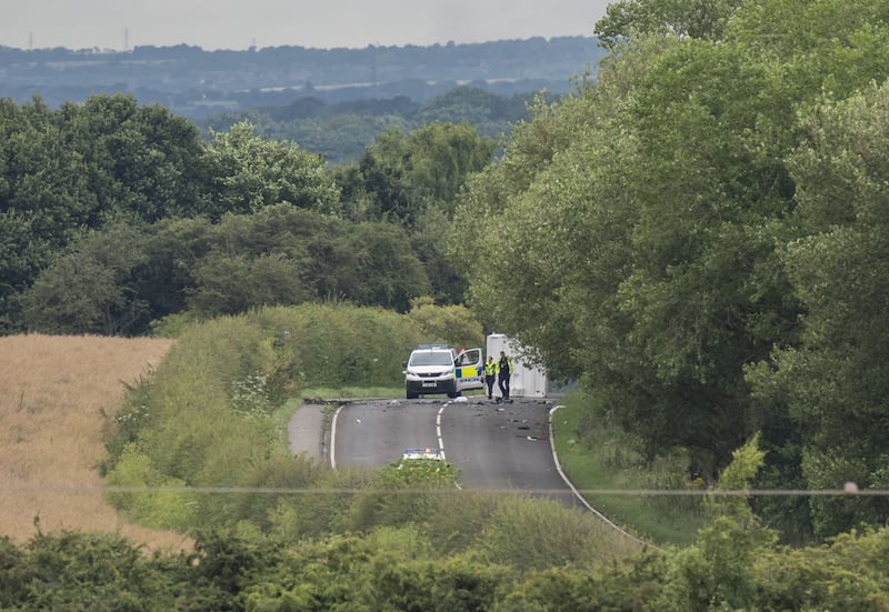 The scene on the A61 in Wakefield following the fatal crash