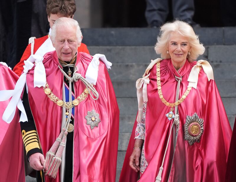 The King and Queen after a service for the Order of the British Empire at St Paul’s Cathedral this week