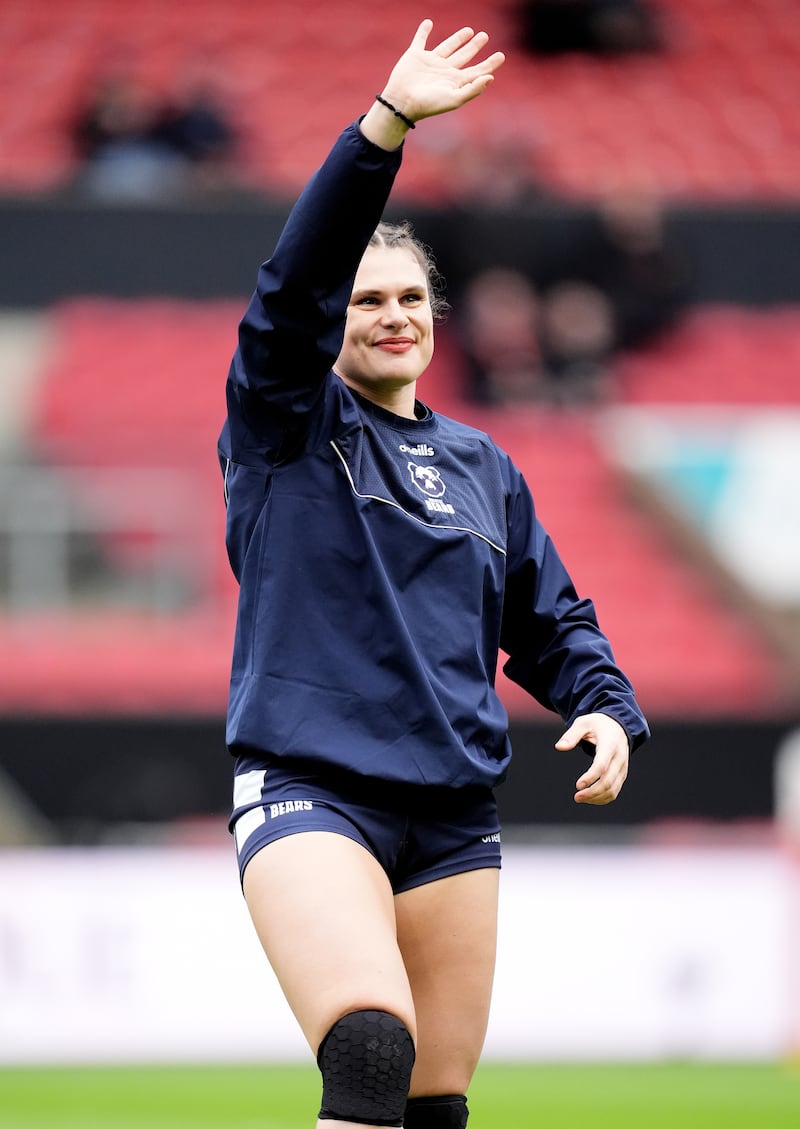 Ilona Maher acknowledges supporters at Ashton Gate