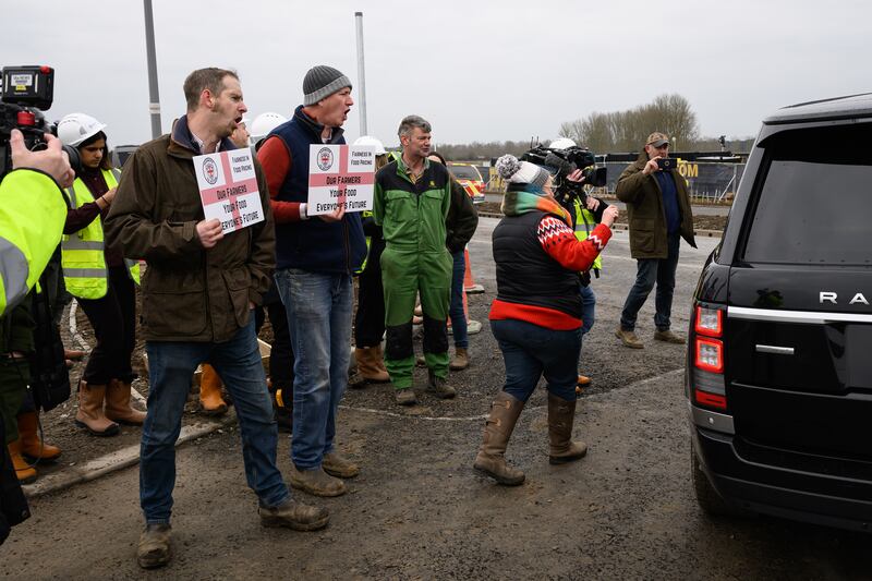 Protesters called for Sir Keir Starmer to stop and speak to them as his car left