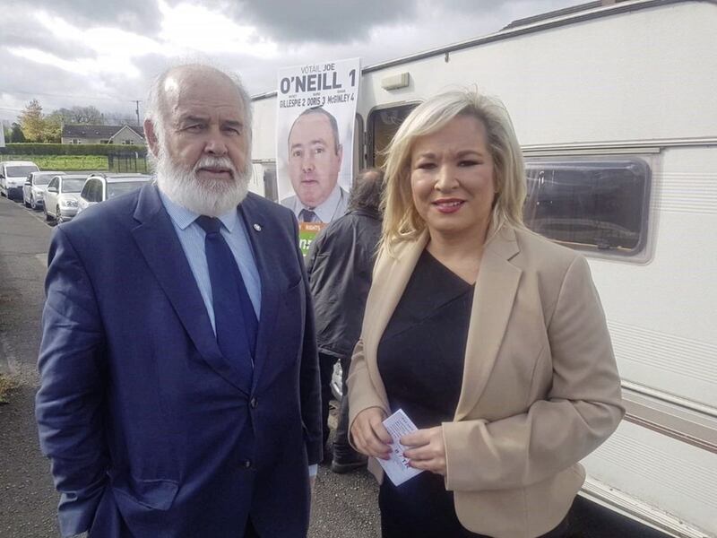 Sinn F&eacute;in MP Francie Molloy with the party&#39;s deputy leader Michelle O&#39;Neill 