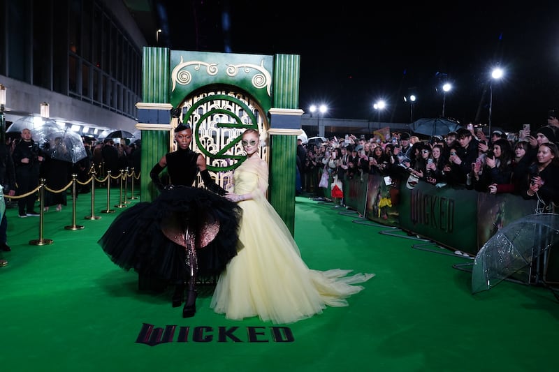 Cynthia Erivo (left) and Ariana Grande arriving for the UK premiere of Wicked at the Royal Festival Hall, Southbank Centre in London