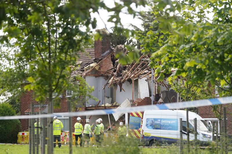 The scene of a suspected gas explosion at a property in Middlesbrough