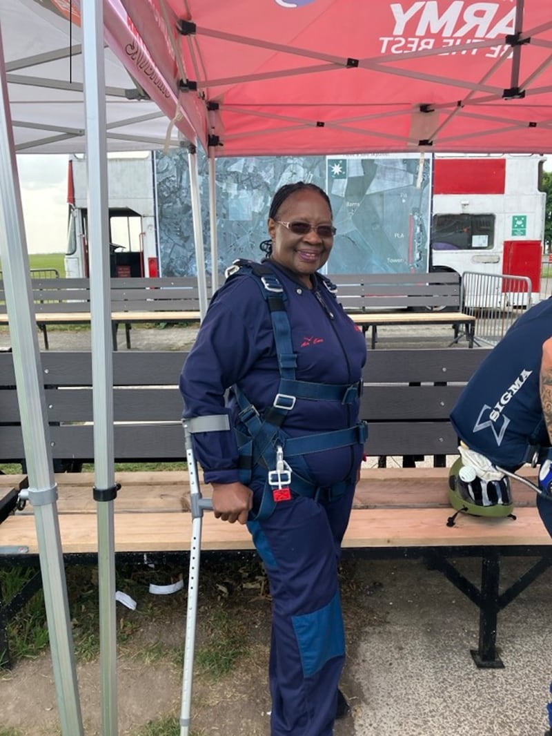 Thabani Sithole before the skydive