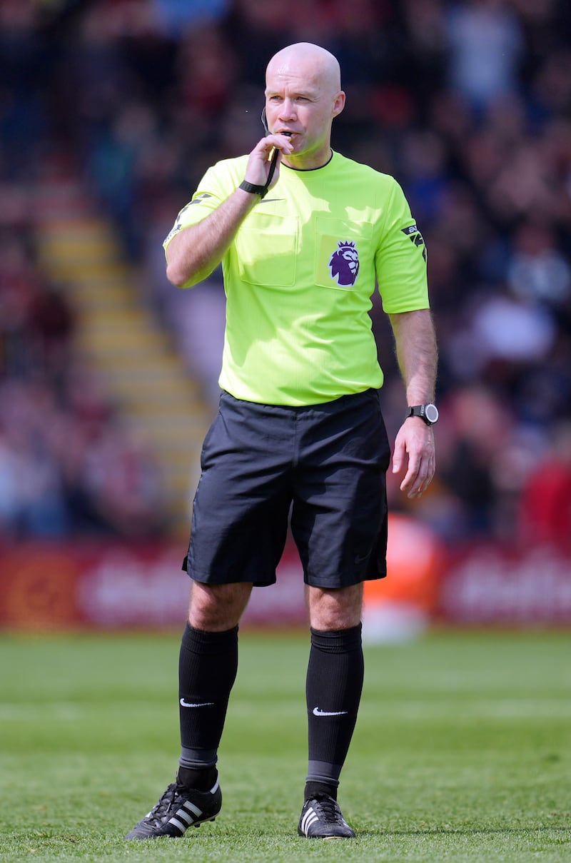 Clattenburg also highlighted an error by referee Paul Tierney, pictured, in Forest’s match against Liverpool