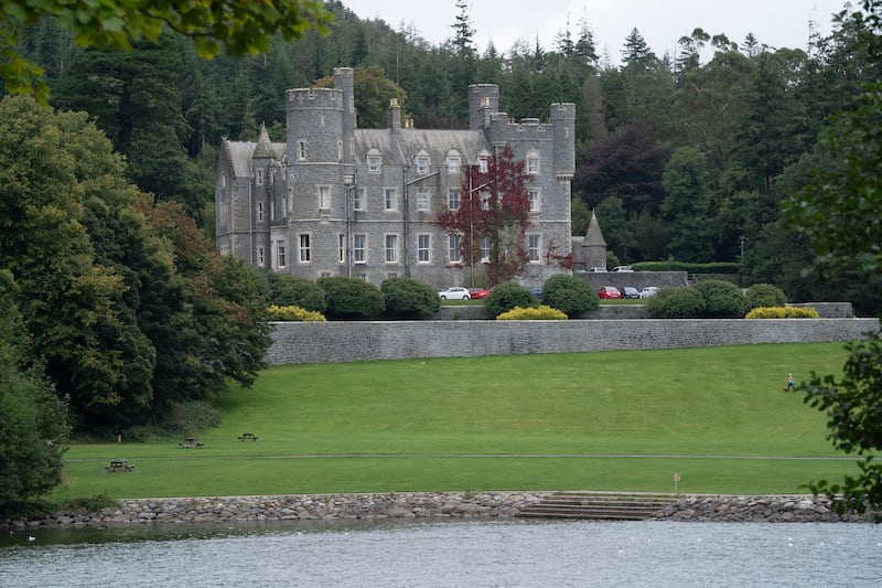 Harmful algae warning sign outside of Castlewellan lake. PICTURE: JORDAN TREANOR