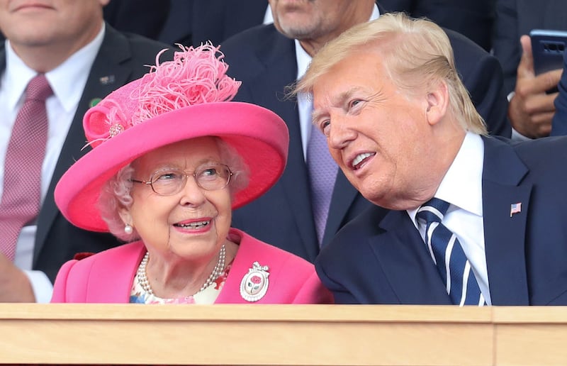 Queen Elizabeth II and Donald Trump during commemorations for the 75th Anniversary of the D-Day landings in Portsmouth in 2019