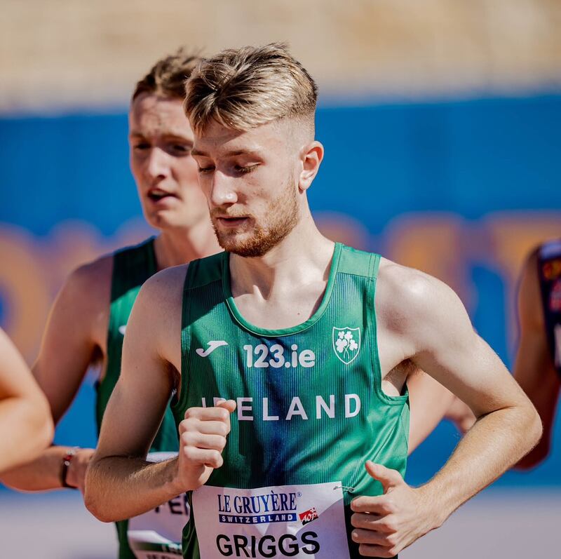 Nick Griggs in action during the 3000m final at the European Junior Championships in Jerusalem