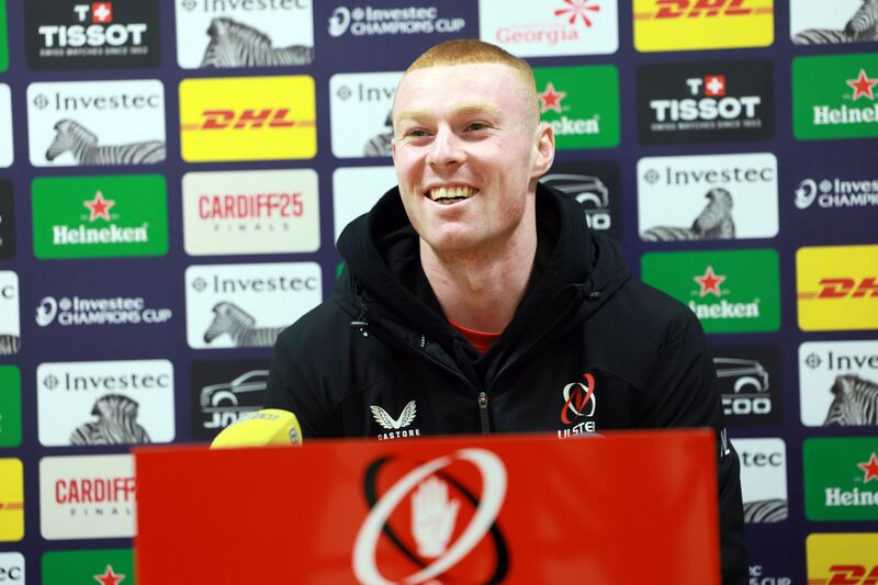 PACEMAKER, BELFAST, 3/12/2024: Ulster Rugby's Nathan Doak in the press conference at the Kingspan stadium, Belfast today ahead of this weekend's Champions Cup clash with Toulouse. 
PICTURE BY STEPHEN DAVISON