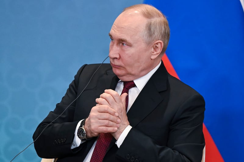 Vladimir Putin hailed the SCO as ‘one of the key pillars of a fair, multipolar world order’ (Sergei Guneyev, Sputnik, Kremlin Pool Photo via AP)