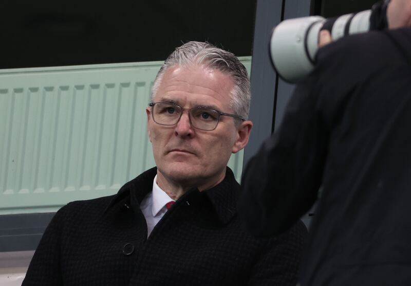 GAA president Jarlath Burns  attends The Uefa Women's Nations League match between Northern Ireland and Montenegro on Tuesday at Windor Park in Belfast.
PICTURE COLM LENAGHAN