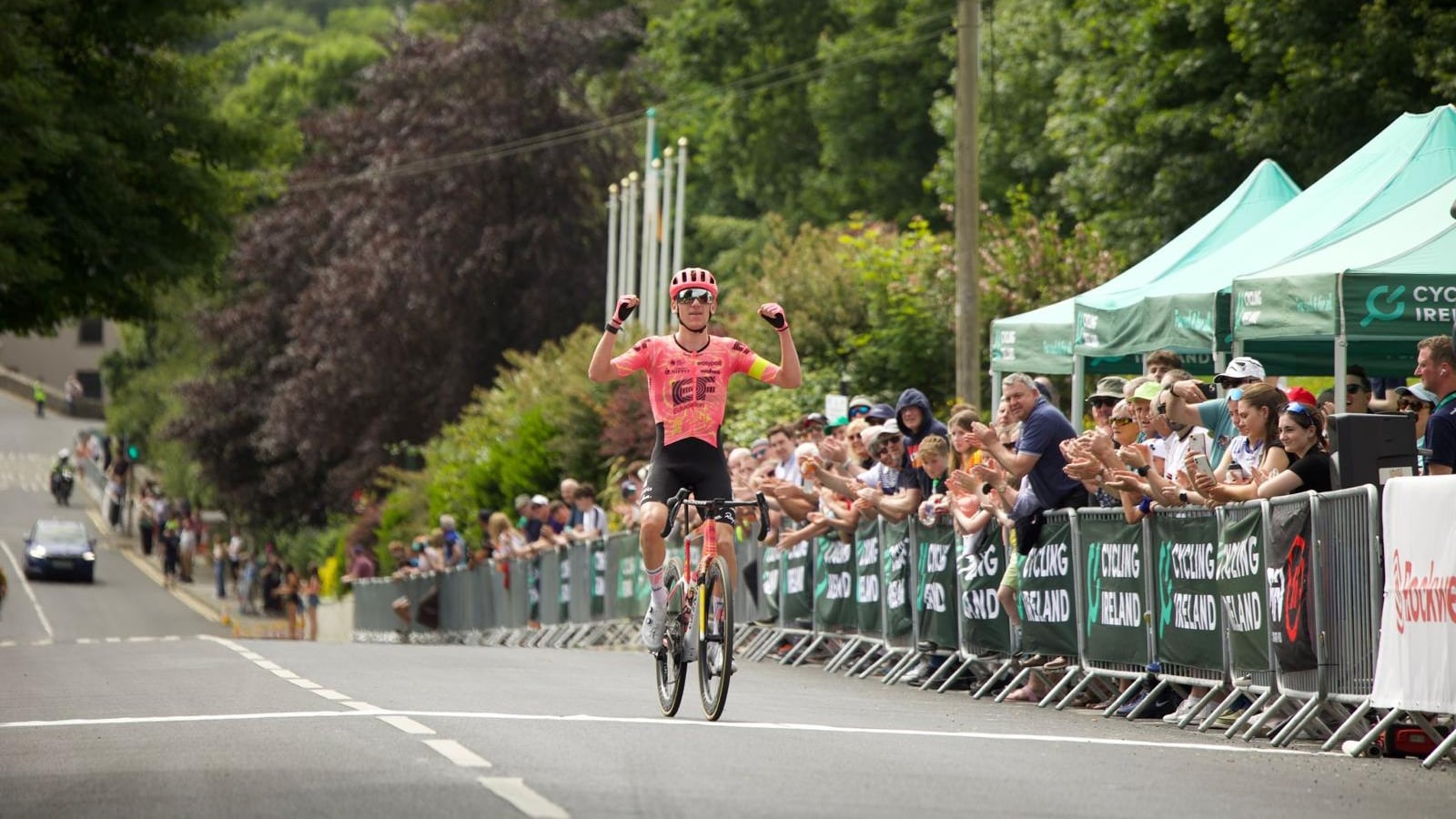 Darren Rafferty celebrates winning the Irish National Road Race