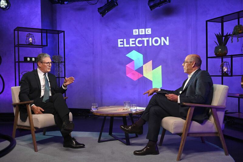 Sir Keir Starmer’s interview with Nick Robinson aired on BBC1 on Friday evening (Jeff Overs/BBC)