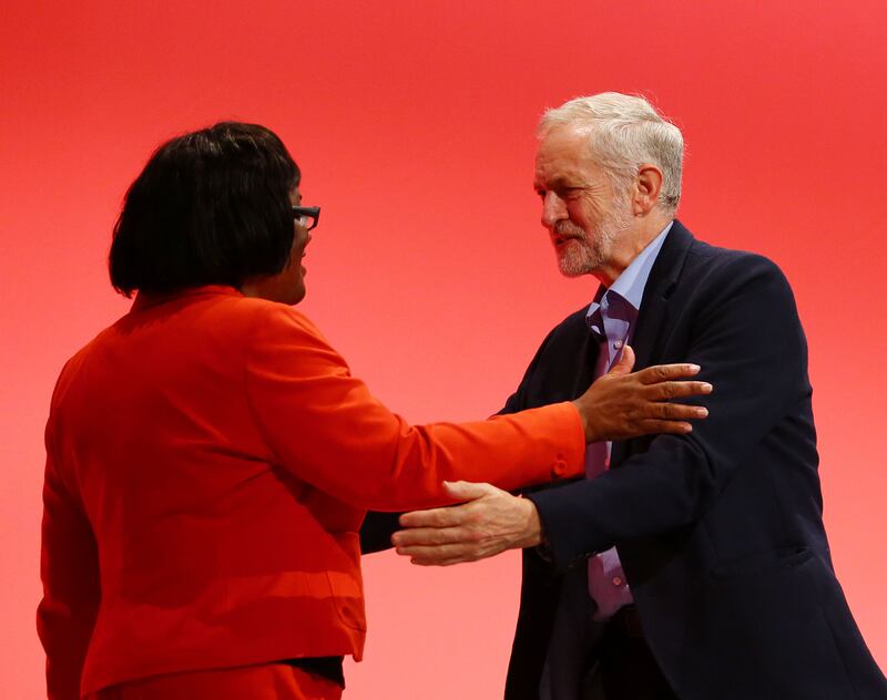 Diane Abbott and Jeremy Corbyn