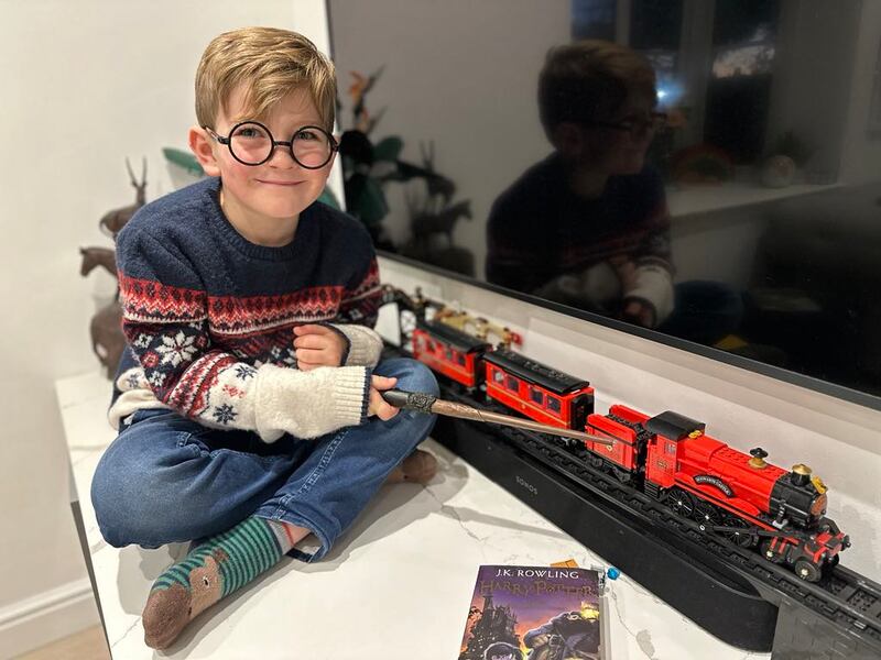 Richard Brown with a Harry Potter Lego train