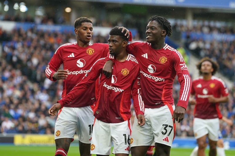 Amad Diallo, centre, had fired United level