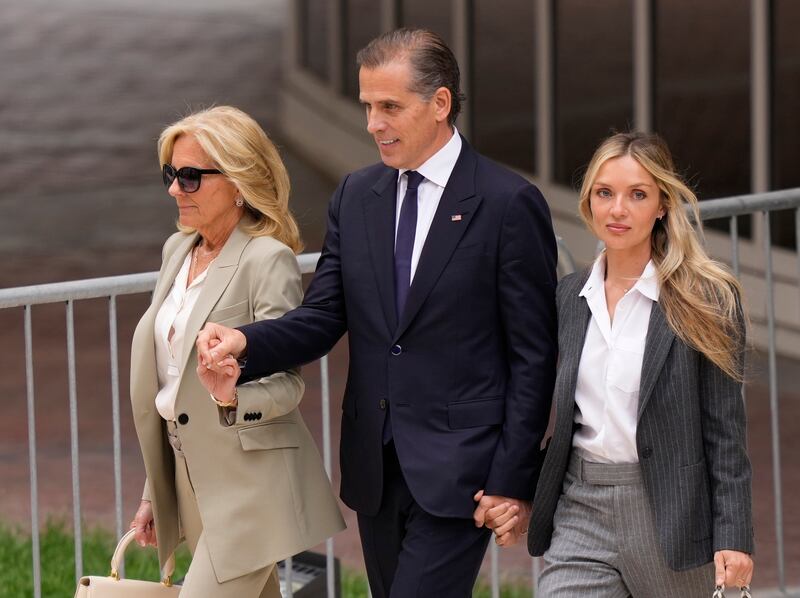 Hunter Biden leaves the court accompanied by his mother, first lady Jill Biden, and his wife, Melissa Cohen Biden (Matt Slocum/AP)