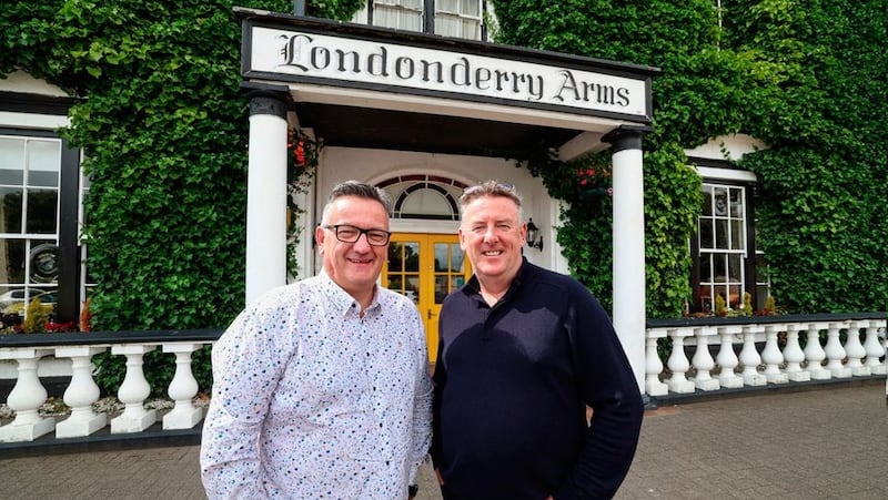 Darryl McNally (left) and Adrian McLaughlin (right) outside their new hotel.