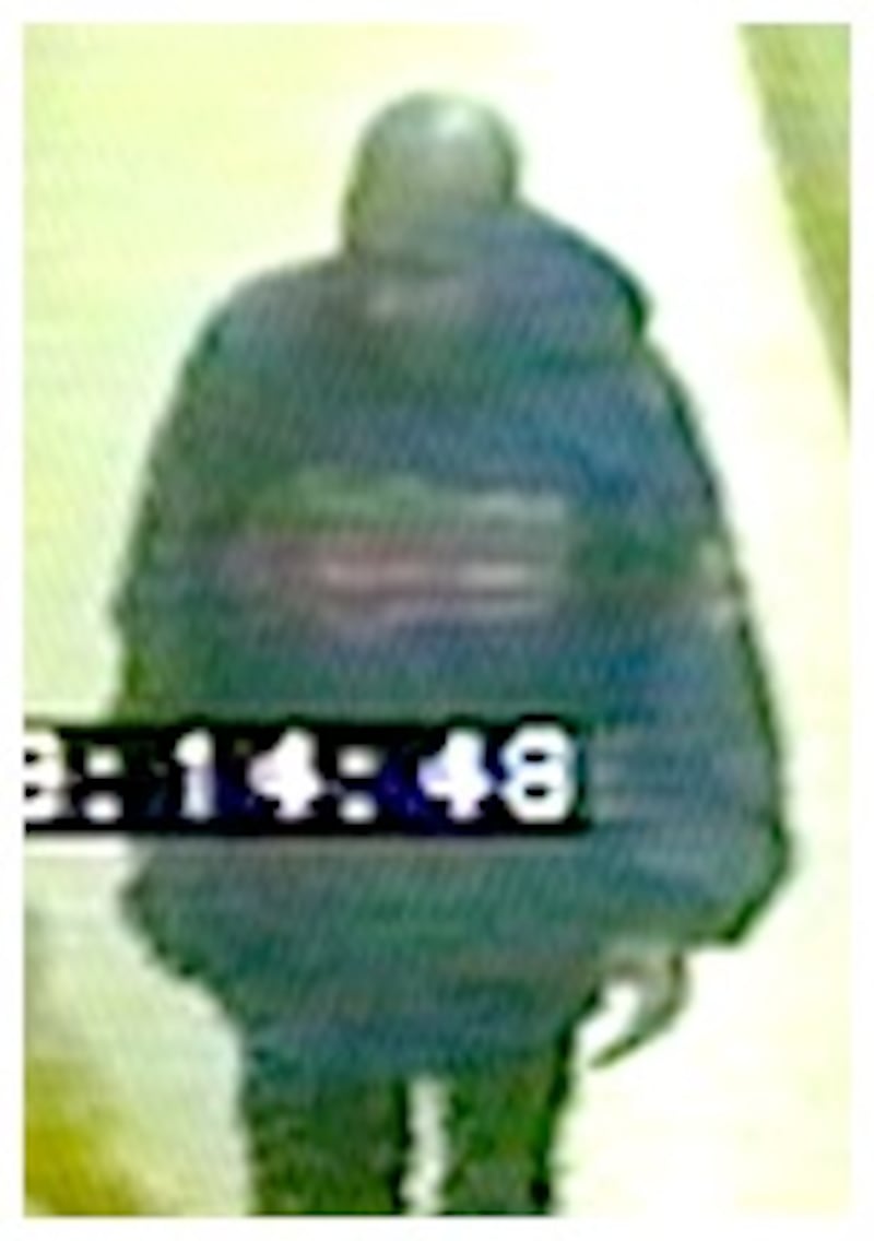 He was wearing a dark jacket with a large ‘Cleveland Indians’ logo on the front, dark jeans, white trainers and a hat believed to be a baseball cap.