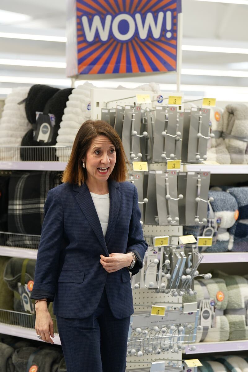 Work and Pensions Secretary Liz Kendall during a visit to a B&M store in Bedford