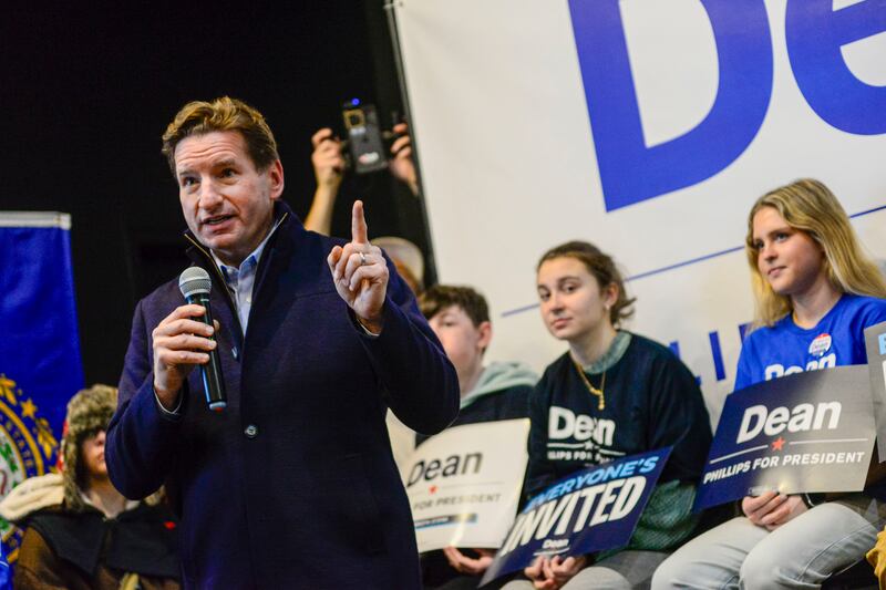 Dean Phillips has said the Democrats need younger voices (Kristopher Radder/The Brattleboro Reformer/AP)