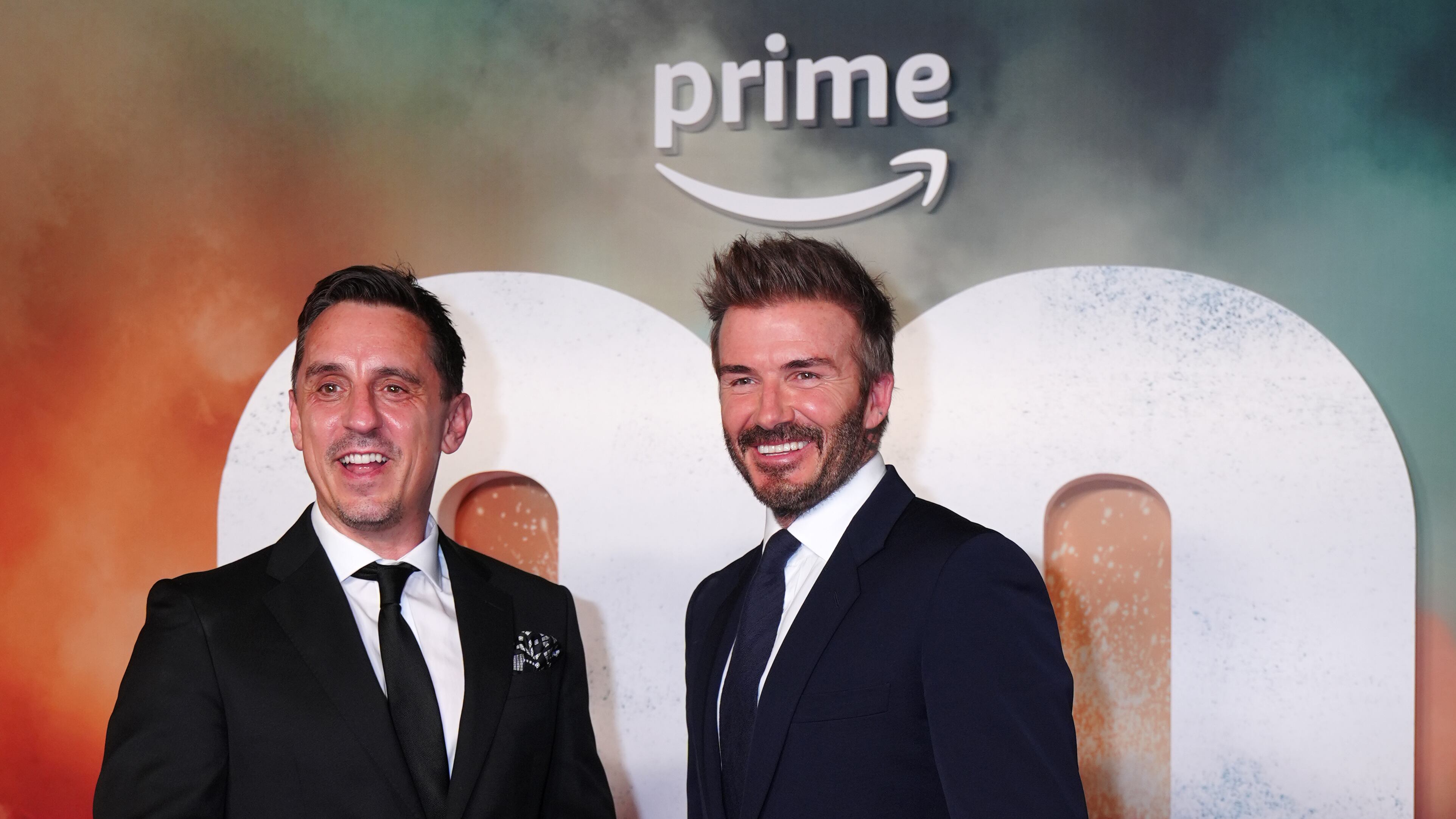 Gary Neville and David Beckham attended last week’s premiere of ’99’