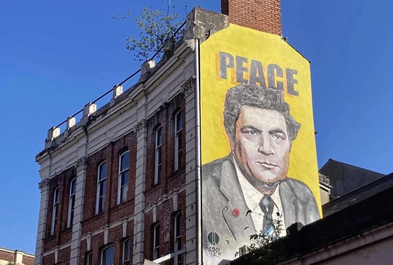 A new mural of the late Nobel Peace Prize winner John Hume has been created on a gable wall in Derry. Picture by Margaret McLaughlin