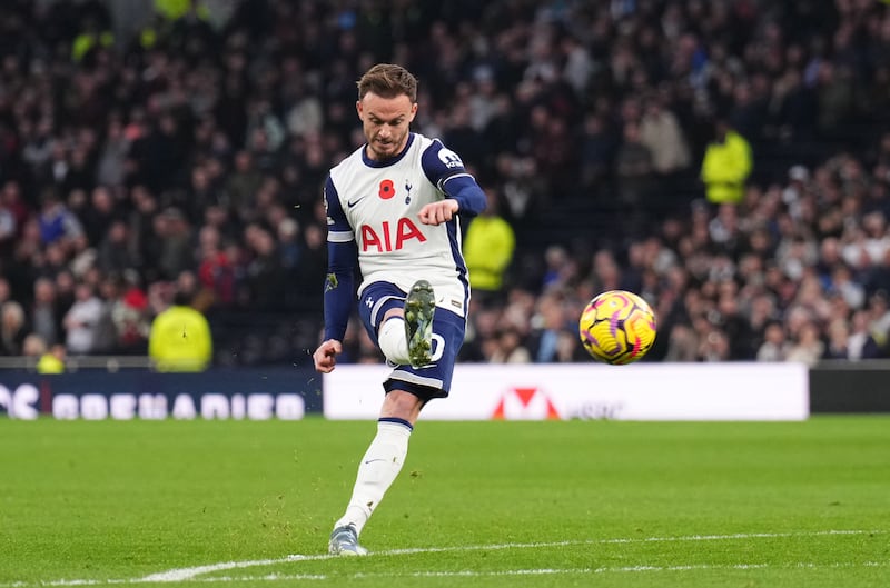 James Maddison scored Spurs’ fourth goal from a late free-kick